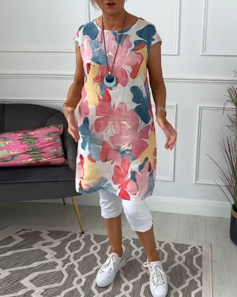 Agot - Lässiges geblümtes Kleid