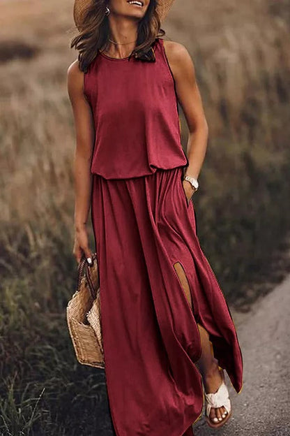 MW | Giselle Locker geschnittenes Maxikleid mit Schlitz