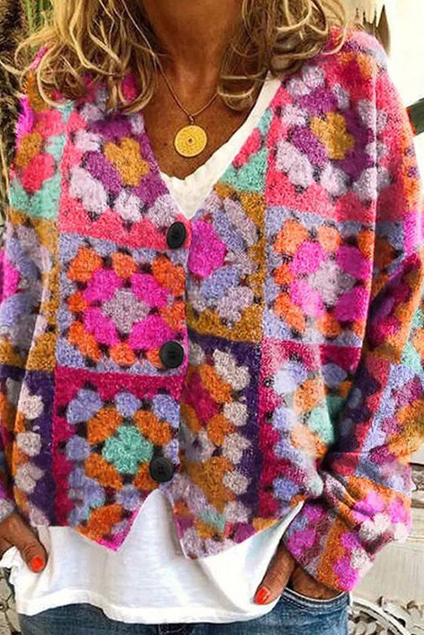 EM | Vintage Boho-Strickjacke