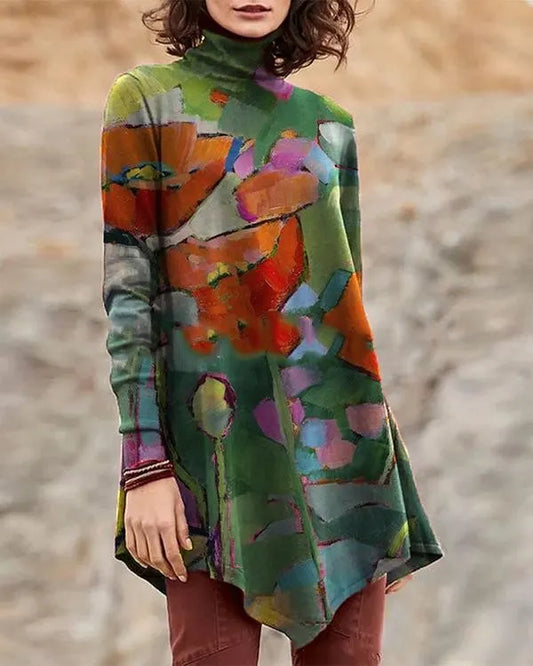 EM | Von abstrakter Kunst inspirierter Turtle-neck pullover