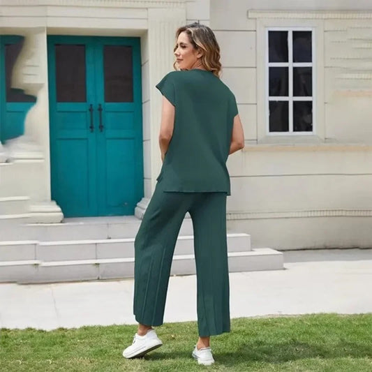 MW | MW – Elegantes zweiteiliges Set mit weiter Hose & T-Shirt