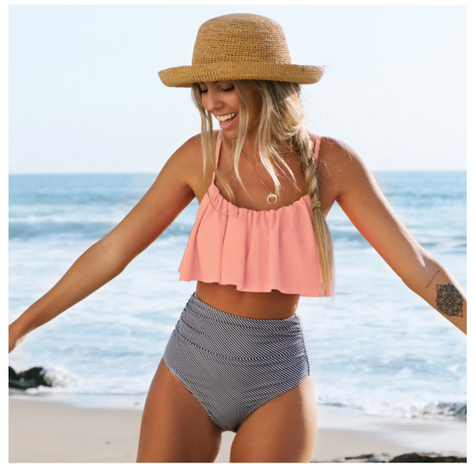 EM | Farbenfroher Bikini mit Rüschen