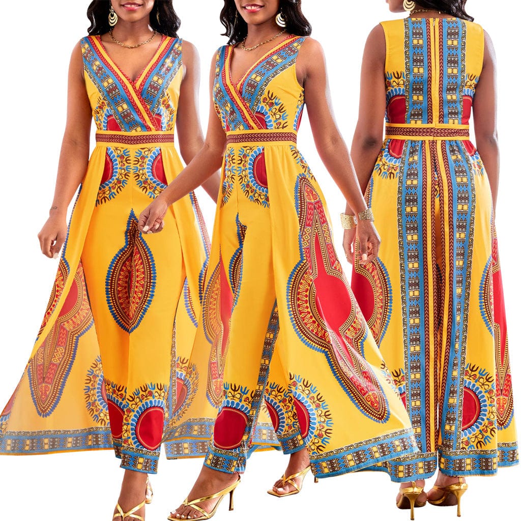 MW | Jumpsuit mit afrikanischem Druck im Dashiki-Stil