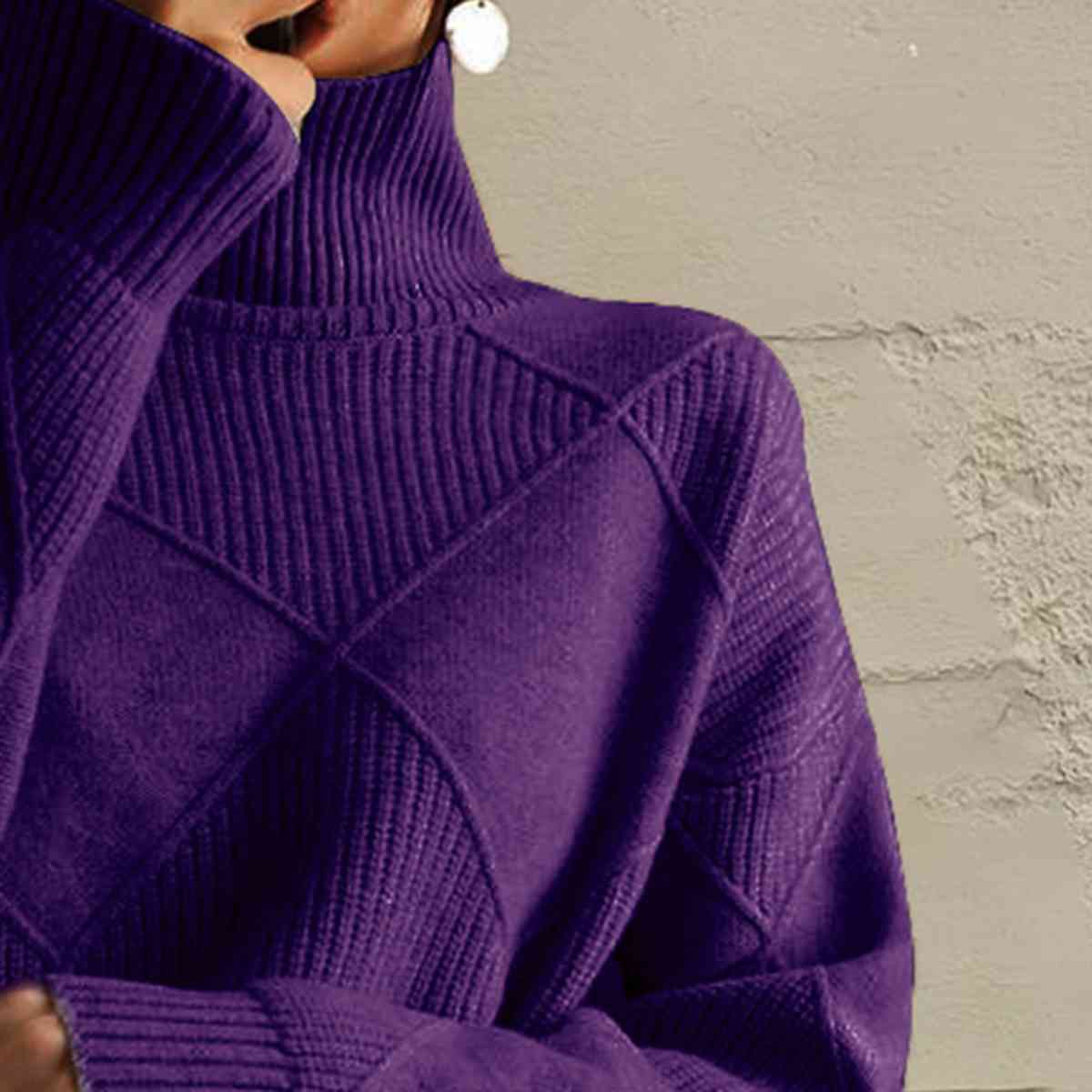 EM | Schicker Turtle-neck pullover aus geometrischem Strick