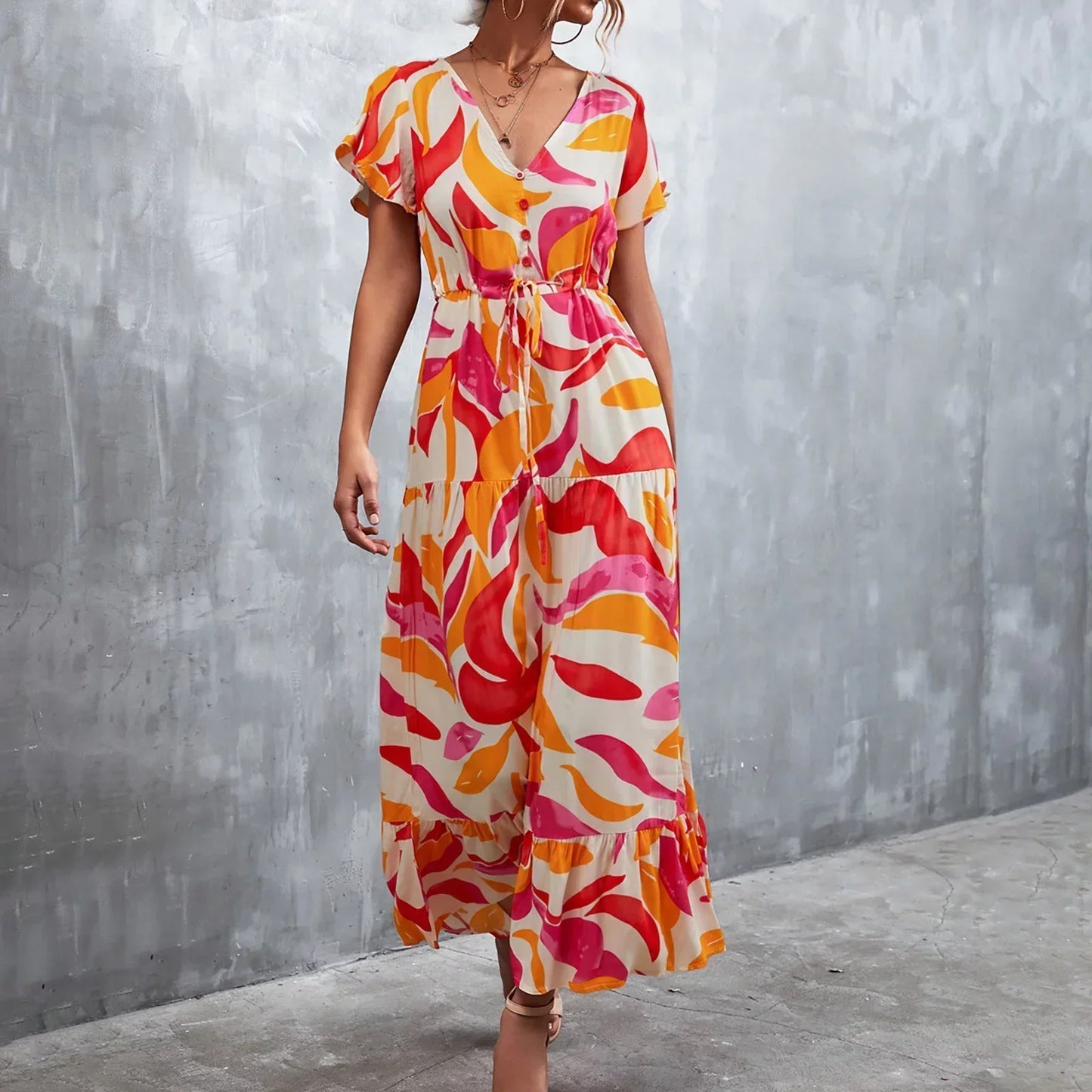 EM | Bedrucktes langes Sommerkleid