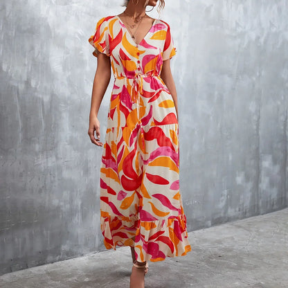EM | Bedrucktes langes Sommerkleid