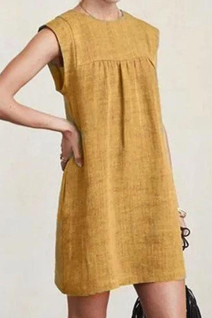 MW | LÄSSIGES ÄRMELLOSES MINIKLEID IN A-LINIE