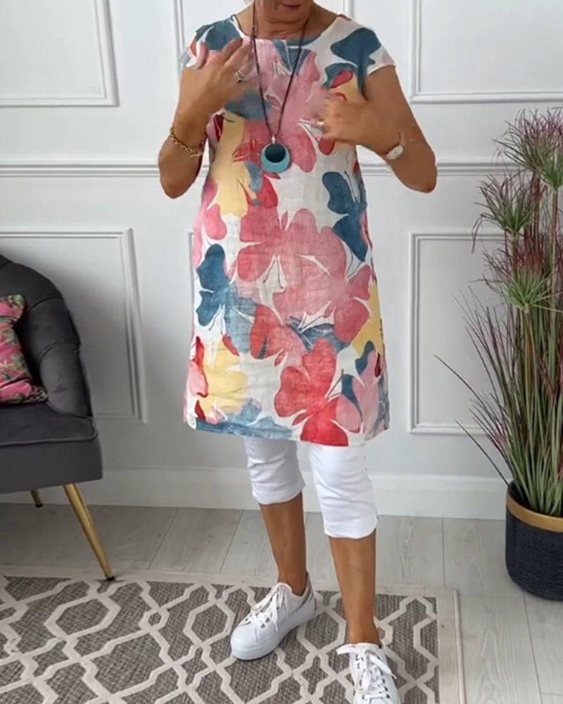 Agot - Lässiges geblümtes Kleid