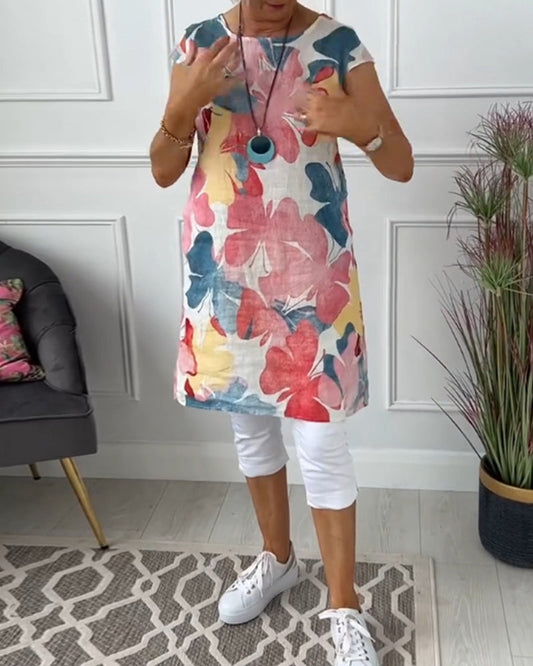 Agot - Lässiges geblümtes Kleid