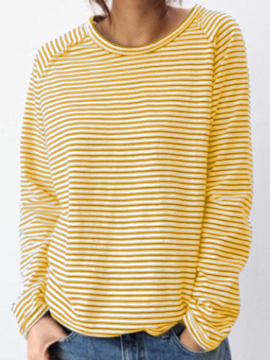 EM | Lässiges gestreiftes langärmeliges pullover