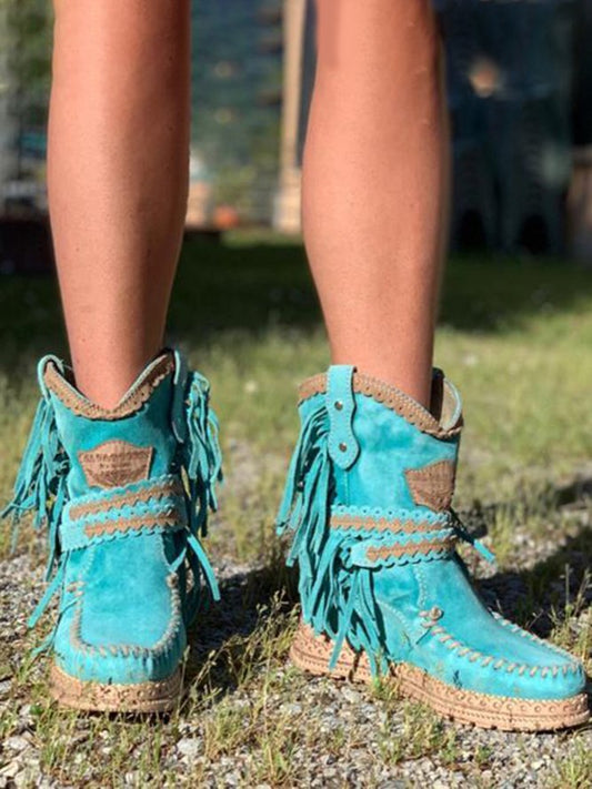 EM | Boho-Fransen-Westernstiefel