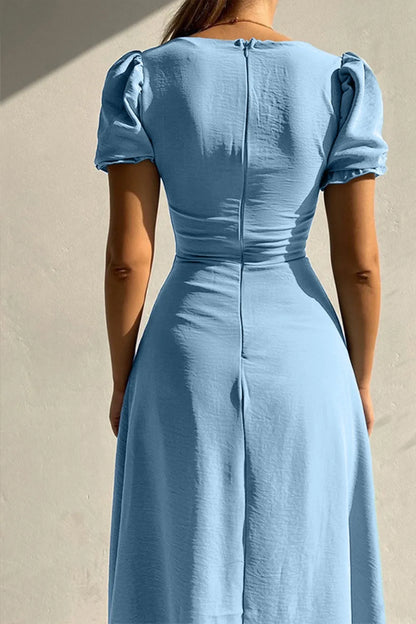 MW | Sweetheart Neck Kurzärmeliges Kleid