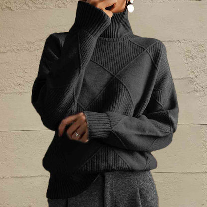 EM | Schicker Turtle-neck pullover aus geometrischem Strick