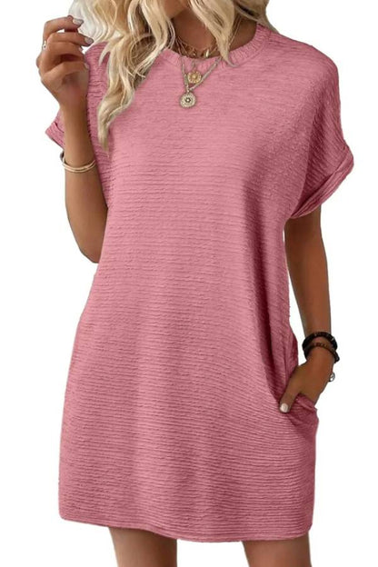 MW | Damen Leichtes Sommer-T-Shirt-Kleid mit Taschen
