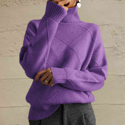 EM | Schicker Turtle-neck pullover aus geometrischem Strick