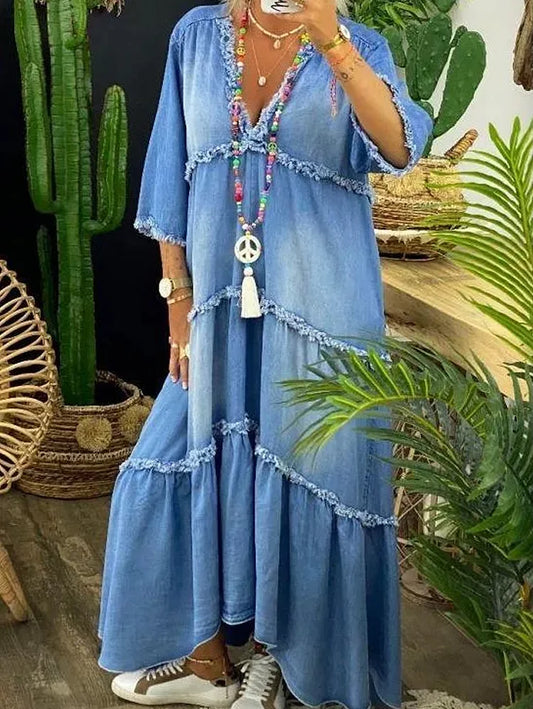 EM | Maxikleid mit V-Ausschnitt