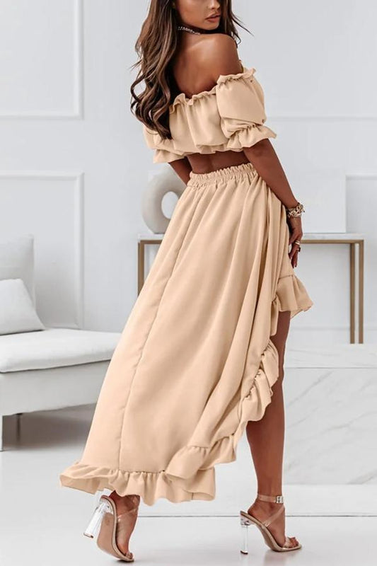 MW | Schulterfreies Midikleid Anzug