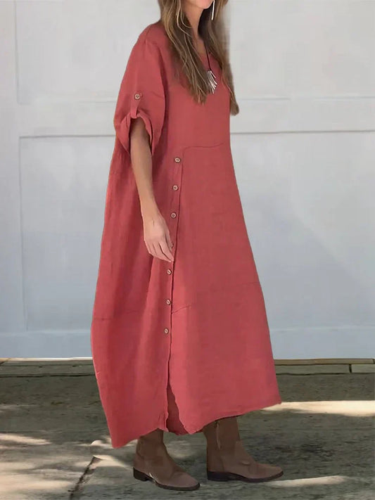 MW | Zeitloses, locker sitzendes Maxikleid