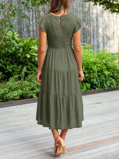 MW | Fließendes gestuftes Midikleid