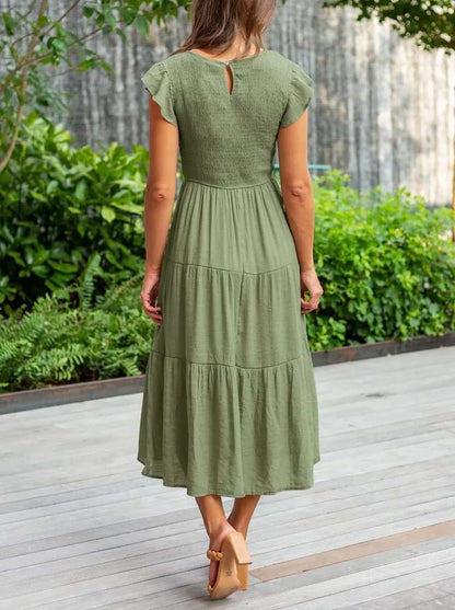 MW | Fließendes gestuftes Midikleid