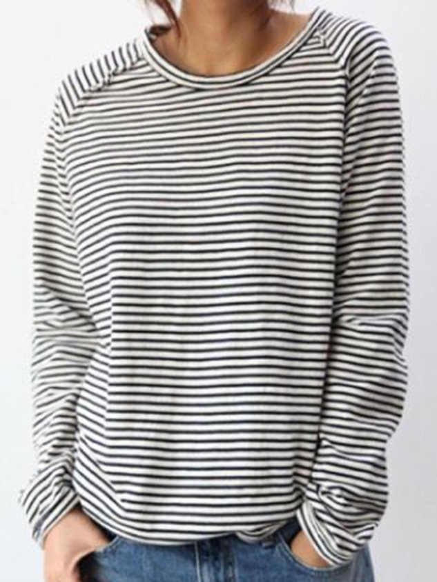 EM | Lässiges gestreiftes langärmeliges pullover