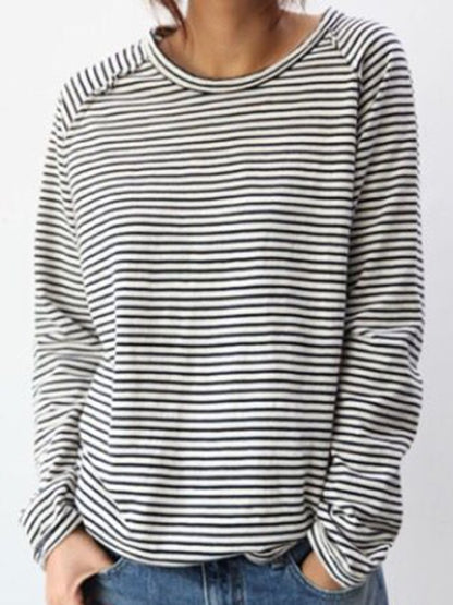 EM | Lässiges gestreiftes langärmeliges pullover