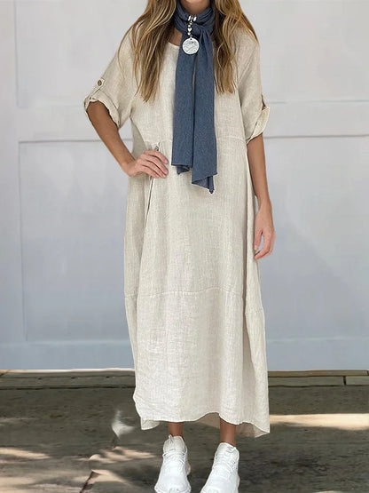 MW | Zeitloses, locker sitzendes Maxikleid