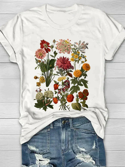 EM | Lässiges T-Shirt mit Blumenmuster