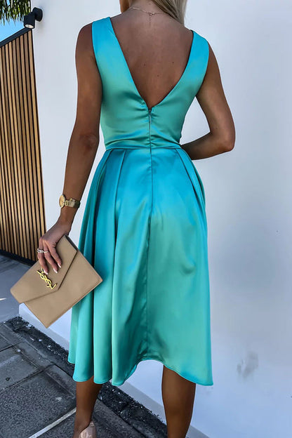 MW | Hold You In My Memory Satin Midi-Kleid