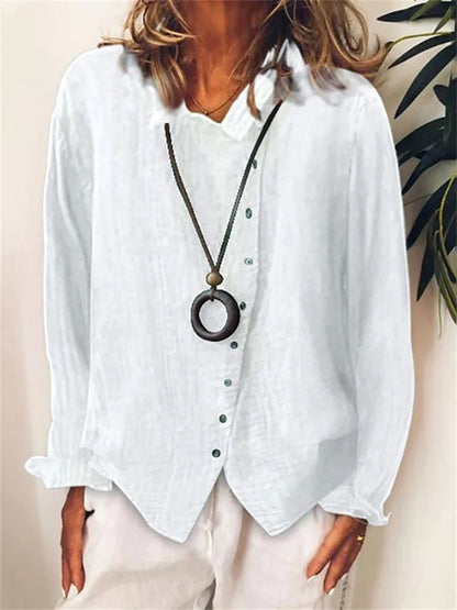 EM | Asymmetrische Button-Up-Bluse