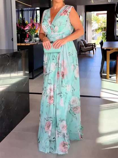 EM | Geblümtes Maxikleid mit Schlitz