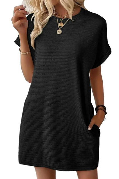 MW | Damen Leichtes Sommer-T-Shirt-Kleid mit Taschen
