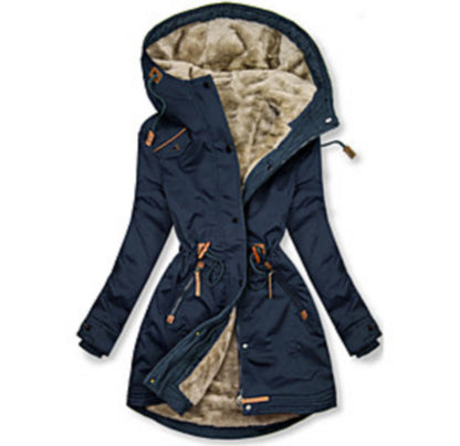 EM | Mit Kunstfell gefütterte Parka-Jacke mit Kapuze