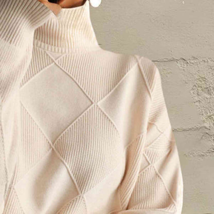 EM | Schicker Turtle-neck pullover aus geometrischem Strick