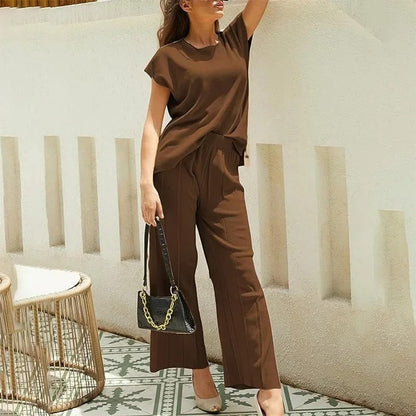 MW | MW – Elegantes zweiteiliges Set mit weiter Hose & T-Shirt