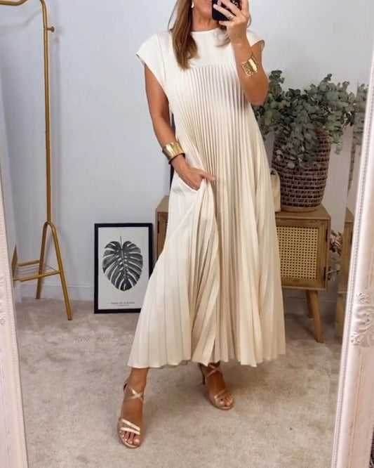 MW | Elegantes plissiertes Maxikleid