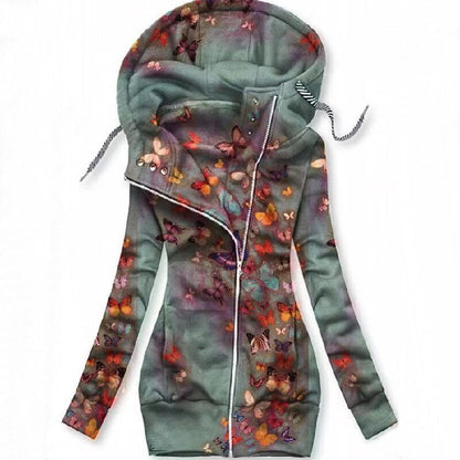 EM | Künstlerischer asymmetrischer Zip-Up Hoodie