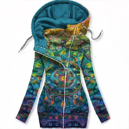 EM | Künstlerischer asymmetrischer Zip-Up Hoodie