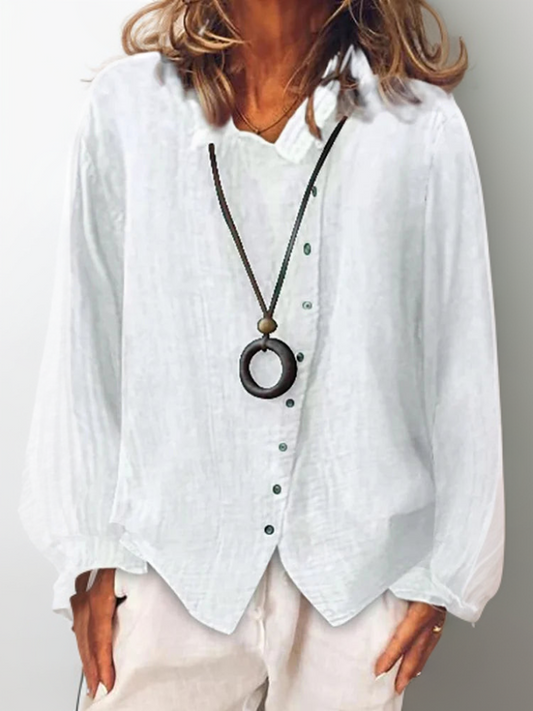 EM | Olivia┃Langarmshirt mit Knöpfen
