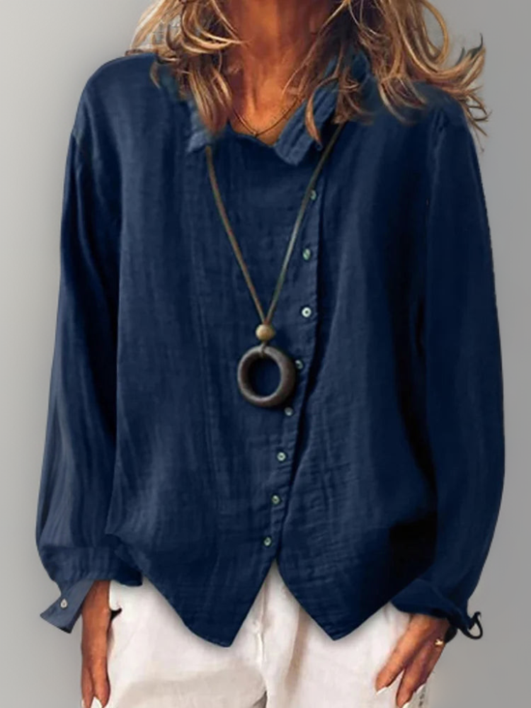 EM | Olivia┃Langarmshirt mit Knöpfen