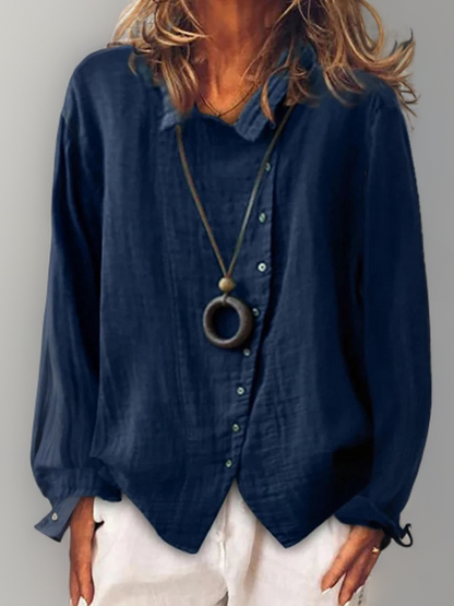 EM | Olivia┃Langarmshirt mit Knöpfen