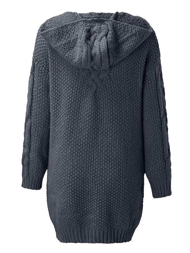 EM | Strickjacke mit Kapuze aus Grobstrick