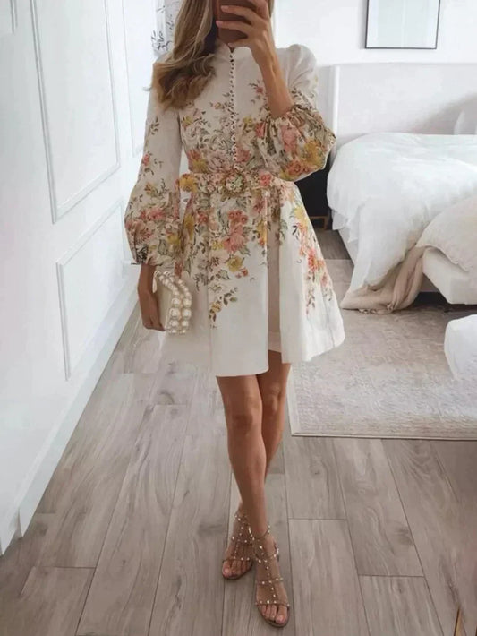EM | Bedrucktes Minikleid mit Knopfverschluss