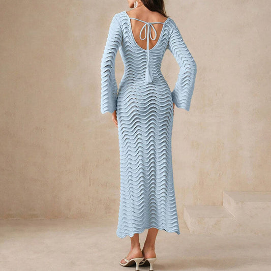 MW | elegantes Häkel-Midikleid für Frauen