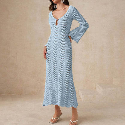 MW | elegantes Häkel-Midikleid für Frauen