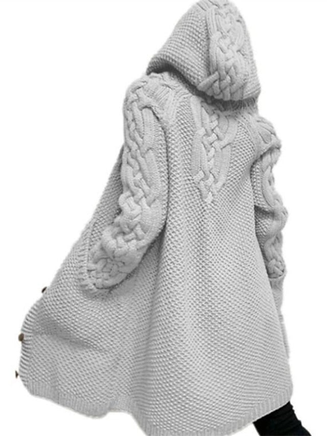 EM | Strickjacke mit Kapuze aus Grobstrick