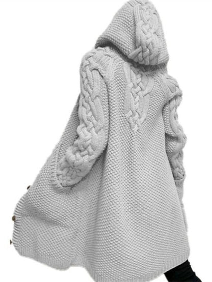 EM | Strickjacke mit Kapuze aus Grobstrick
