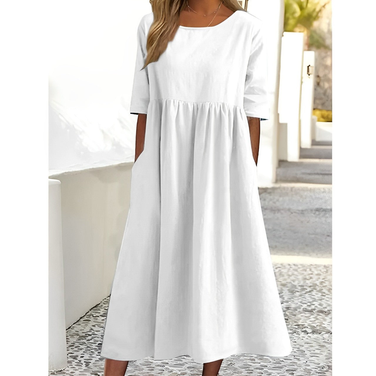 EM | Unifarbenes Midikleid