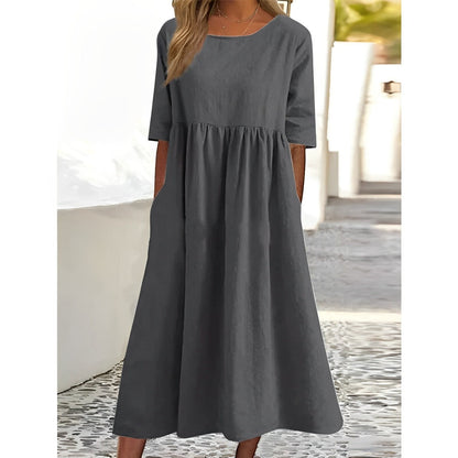 EM | Unifarbenes Midikleid