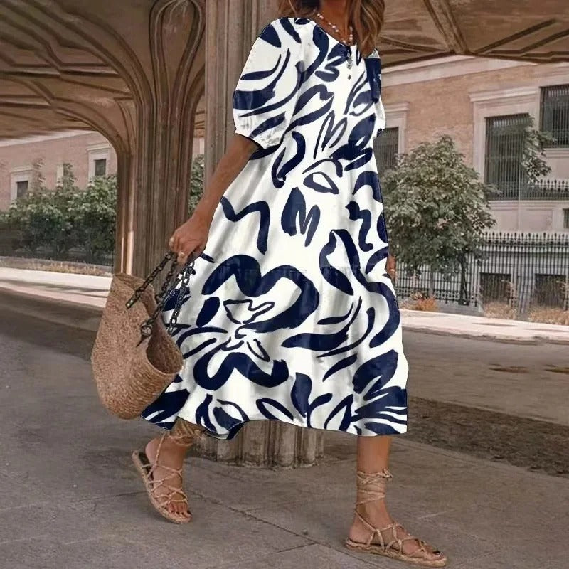 EM | Bedrucktes Midikleid in A-Linie